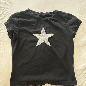 Black Star Sequin Kids T-Shirt